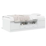Casa si Gradina - Mobilier - Paturi si accesorii - Paturi - Cadru pat de zi cu sertare, alb, 75x190 cm, lemn prelucrat - Infinity.ro