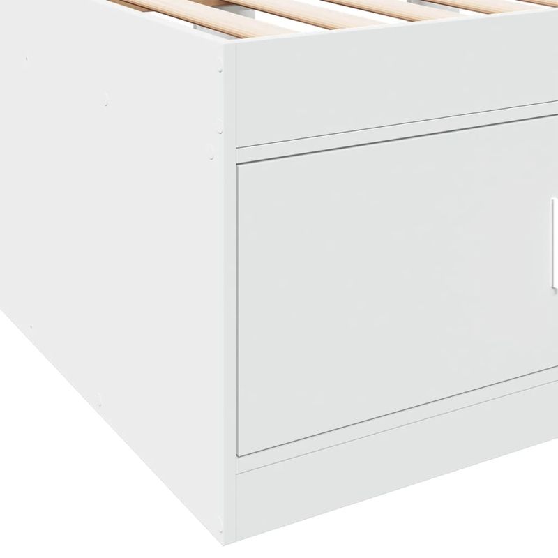 Casa si Gradina - Mobilier - Paturi si accesorii - Paturi - Cadru pat de zi cu sertare, alb, 75x190 cm, lemn prelucrat - Infinity.ro