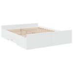 Casa si Gradina - Mobilier - Paturi si accesorii - Paturi - Cadru pat cu sertare alb extralucios 140x200 cm, lemn prelucrat - Infinity.ro