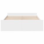 Casa si Gradina - Mobilier - Paturi si accesorii - Paturi - Cadru pat cu sertare alb extralucios 140x200 cm, lemn prelucrat - Infinity.ro