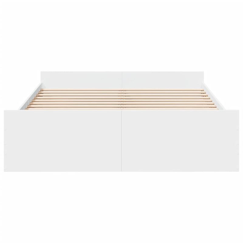Casa si Gradina - Mobilier - Paturi si accesorii - Paturi - Cadru pat cu sertare alb extralucios 140x200 cm, lemn prelucrat - Infinity.ro