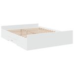 Casa si Gradina - Mobilier - Paturi si accesorii - Paturi - Cadru pat cu sertare alb extralucios 140x200 cm, lemn prelucrat - Infinity.ro