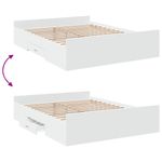 Casa si Gradina - Mobilier - Paturi si accesorii - Paturi - Cadru pat cu sertare alb extralucios 140x200 cm, lemn prelucrat - Infinity.ro