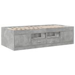 Casa si Gradina - Mobilier - Paturi si accesorii - Paturi - Cadru pat de zi cu sertare gri beton 90x200 cm lemn prelucrat - Infinity.ro