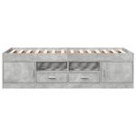 Casa si Gradina - Mobilier - Paturi si accesorii - Paturi - Cadru pat de zi cu sertare gri beton 90x200 cm lemn prelucrat - Infinity.ro