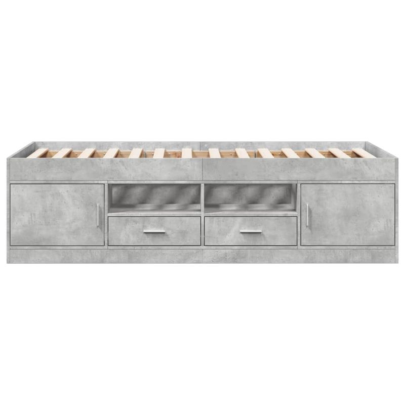 Casa si Gradina - Mobilier - Paturi si accesorii - Paturi - Cadru pat de zi cu sertare gri beton 90x200 cm lemn prelucrat - Infinity.ro