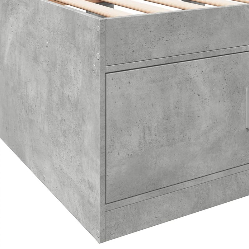 Casa si Gradina - Mobilier - Paturi si accesorii - Paturi - Cadru pat de zi cu sertare gri beton 90x200 cm lemn prelucrat - Infinity.ro