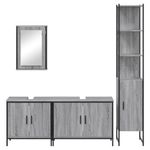 Casa si Gradina - Mobilier - Seturi de mobilier - Seturi baie - Set mobilier de baie, 4 piese, gri sonoma, lemn prelucrat - Infinity.ro