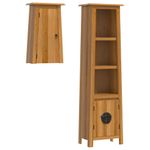 Casa si Gradina - Mobilier - Seturi de mobilier - Seturi baie - Set mobilier de baie, 2 piese, lemn masiv de pin, model dulap înalt + dulap de perete - Infinity.ro