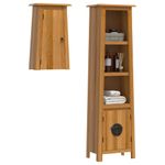 Casa si Gradina - Mobilier - Seturi de mobilier - Seturi baie - Set mobilier de baie, 2 piese, lemn masiv de pin, model dulap înalt + dulap de perete - Infinity.ro