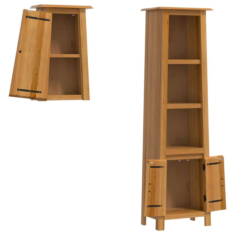 Casa si Gradina - Mobilier - Seturi de mobilier - Seturi baie - Set mobilier de baie, 2 piese, lemn masiv de pin, model dulap înalt + dulap de perete - Infinity.ro