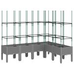 Casa si Gradina - Gradinarit si plante - Plante si ghivece - Ghivece si suporturi - Jardiniera de gradina cu spalier gri deschis 160x120x142,5cm PP - Infinity.ro