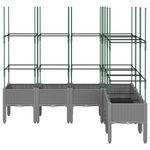 Casa si Gradina - Gradinarit si plante - Plante si ghivece - Ghivece si suporturi - Jardiniera de gradina cu spalier gri deschis 160x120x142,5cm PP - Infinity.ro