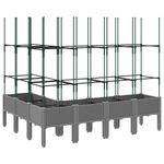 Casa si Gradina - Gradinarit si plante - Plante si ghivece - Ghivece si suporturi - Jardiniera de gradina cu spalier gri deschis 160x120x142,5cm PP - Infinity.ro