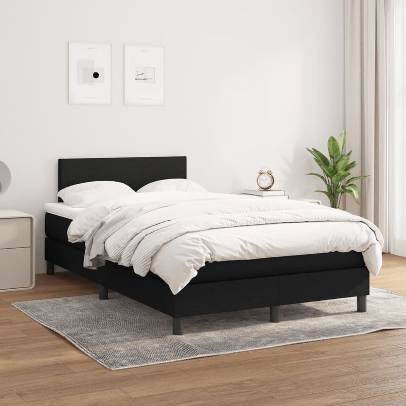 Casa si Gradina - Mobilier - Paturi si accesorii - Paturi - Pat box spring cu saltea, negru, 120x190 cm, catifea - Infinity.ro