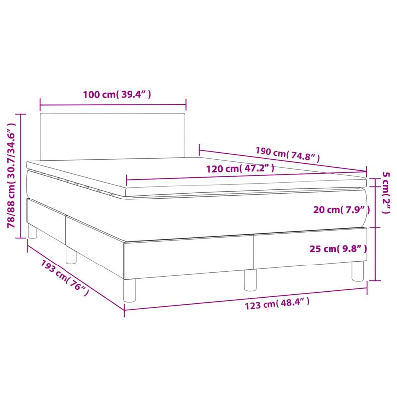 Casa si Gradina - Mobilier - Paturi si accesorii - Paturi - Pat box spring cu saltea, negru, 120x190 cm, catifea - Infinity.ro
