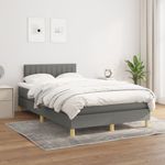 Casa si Gradina - Mobilier - Paturi si accesorii - Paturi - Pat box spring cu saltea, gri inchis, 120x190 cm, textil - Infinity.ro