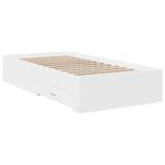 Casa si Gradina - Mobilier - Paturi si accesorii - Paturi - Cadru de pat cu sertare, alb, 100x200 cm, lemn prelucrat - Infinity.ro