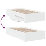 Casa si Gradina - Mobilier - Paturi si accesorii - Paturi - Cadru de pat cu sertare, alb, 100x200 cm, lemn prelucrat - Infinity.ro