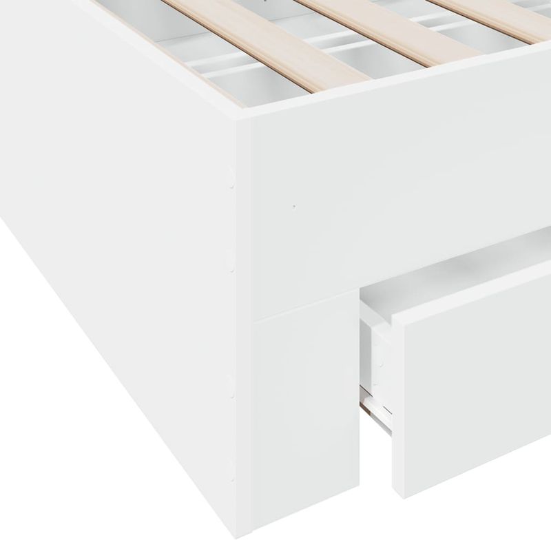 Casa si Gradina - Mobilier - Paturi si accesorii - Paturi - Cadru de pat cu sertare, alb, 100x200 cm, lemn prelucrat - Infinity.ro
