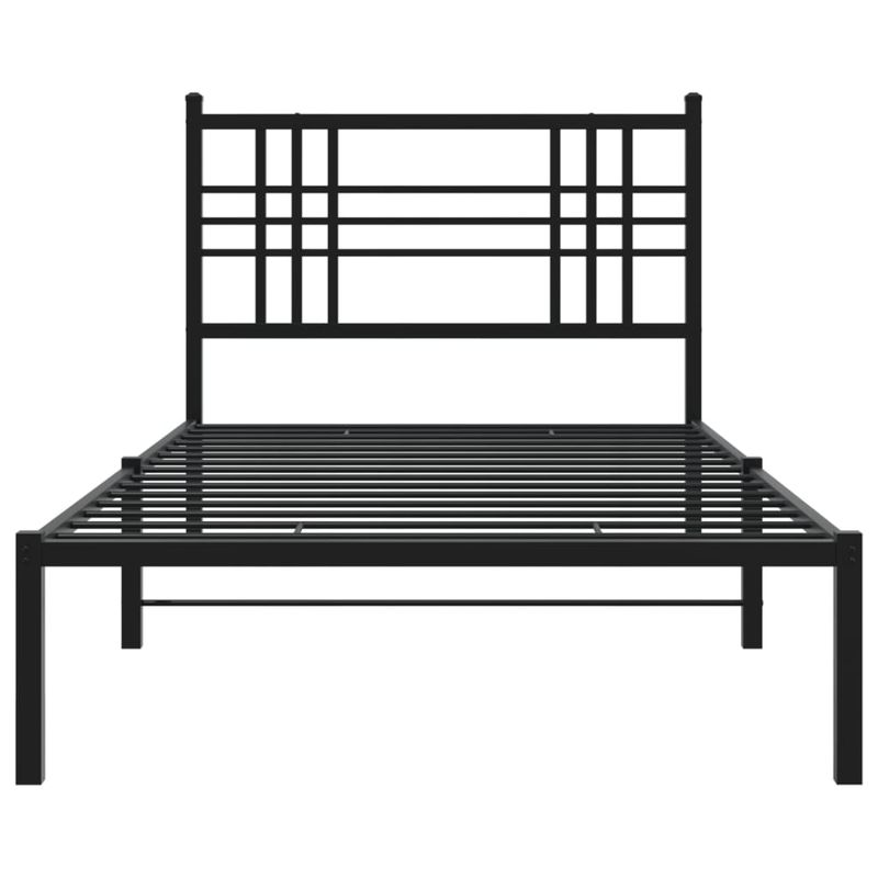 Casa si Gradina - Mobilier - Paturi si accesorii - Paturi - Cadru pat metalic cu tablie, negru, 90x200 cm - Infinity.ro