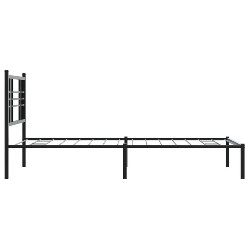 Casa si Gradina - Mobilier - Paturi si accesorii - Paturi - Cadru pat metalic cu tablie, negru, 90x200 cm - Infinity.ro