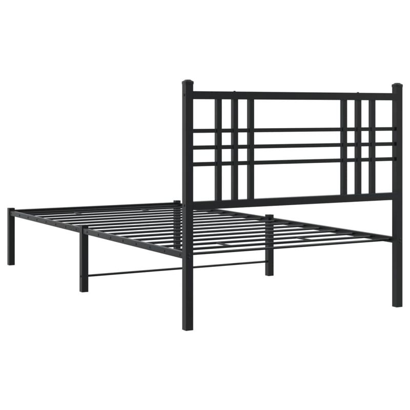 Casa si Gradina - Mobilier - Paturi si accesorii - Paturi - Cadru pat metalic cu tablie, negru, 90x200 cm - Infinity.ro