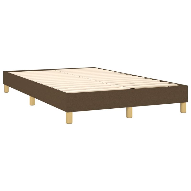 Casa si Gradina - Mobilier - Paturi si accesorii - Paturi - Pat cu arcuri, saltea si LED, maro inchis, 120x190 cm, textil - Infinity.ro
