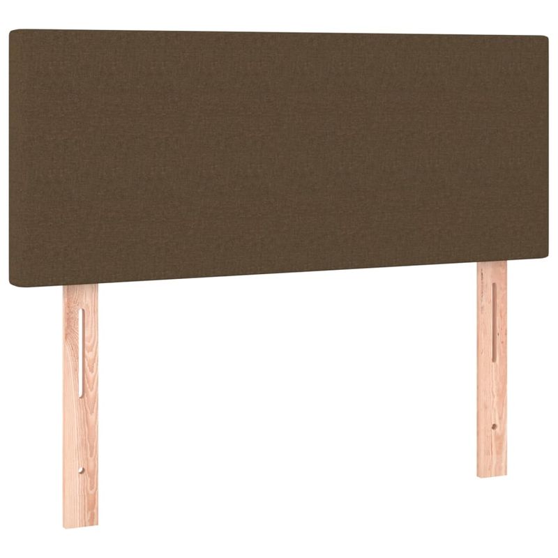 Casa si Gradina - Mobilier - Paturi si accesorii - Paturi - Pat cu arcuri, saltea si LED, maro inchis, 120x190 cm, textil - Infinity.ro