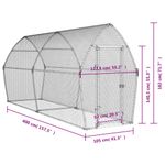Petshop - Accesorii petshop - Culcusuri si custi - Custi interior si exterior - Cotet pentru pasari, gri, 400x105x182 cm, otel galvanizat - Infinity.ro