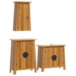 Casa si Gradina - Mobilier - Seturi de mobilier - Seturi baie - Set mobilier de baie, 3 piese, lemn masiv de pin, model dulap chiuvetă + dulap lateral + dulap de perete - Infinity.ro