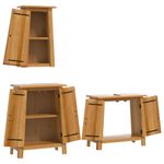 Casa si Gradina - Mobilier - Seturi de mobilier - Seturi baie - Set mobilier de baie, 3 piese, lemn masiv de pin, model dulap chiuvetă + dulap lateral + dulap de perete - Infinity.ro