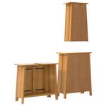 Casa si Gradina - Mobilier - Seturi de mobilier - Seturi baie - Set mobilier de baie, 3 piese, lemn masiv de pin, model dulap chiuvetă + dulap lateral + dulap de perete - Infinity.ro