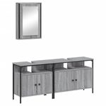 Casa si Gradina - Mobilier - Seturi de mobilier - Seturi baie - Set mobilier de baie, 3 piese, gri sonoma, lemn prelucrat - Infinity.ro