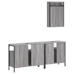 Casa si Gradina - Mobilier - Seturi de mobilier - Seturi baie - Set mobilier de baie, 3 piese, gri sonoma, lemn prelucrat - Infinity.ro