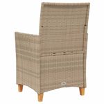 Casa si Gradina - Gradina si terasa - Mobilier exterior - Scaune si sezlonguri gradina - Scaune de gradina cu perne, 2 buc., bej poliratan/lemn - Infinity.ro