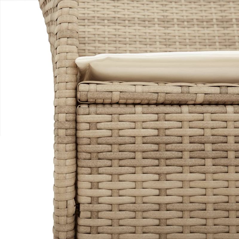 Casa si Gradina - Gradina si terasa - Mobilier exterior - Scaune si sezlonguri gradina - Scaune de gradina cu perne, 2 buc., bej poliratan/lemn - Infinity.ro