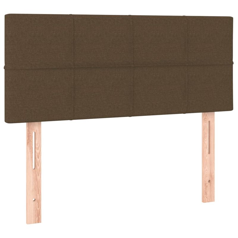 Casa si Gradina - Mobilier - Paturi si accesorii - Paturi - Pat cu arcuri, saltea si LED, maro inchis, 120x190 cm, textil - Infinity.ro