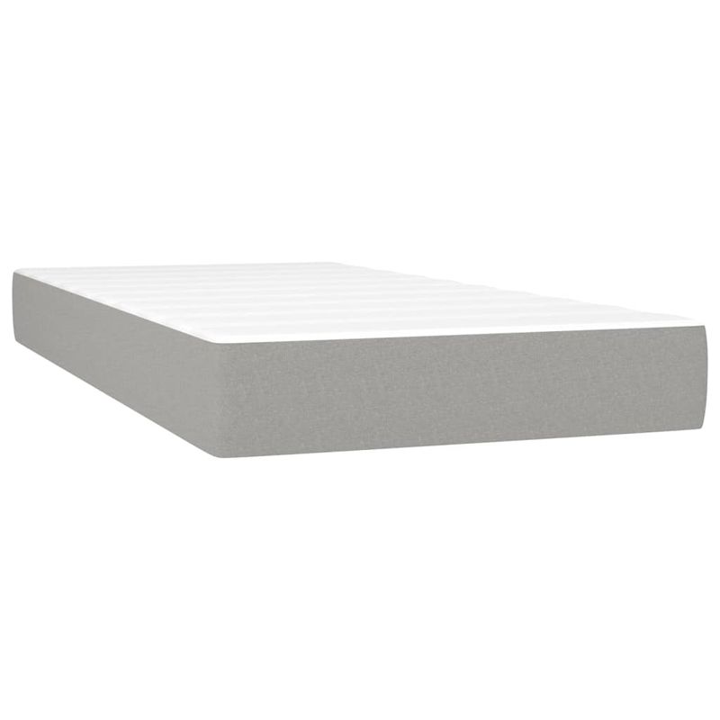 Casa si Gradina - Mobilier - Paturi si accesorii - Paturi - Pat box spring cu saltea, gri deschis, 120x190 cm, textil - Infinity.ro