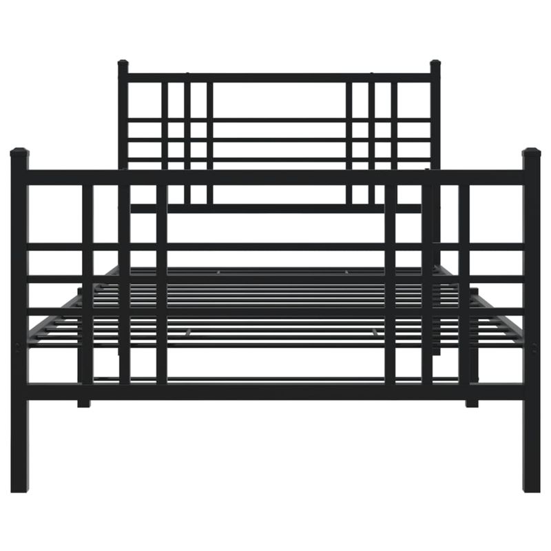 Casa si Gradina - Mobilier - Paturi si accesorii - Paturi - Cadru pat metalic cu tablii de cap/picioare, negru, 90x190 cm - Infinity.ro