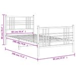 Casa si Gradina - Mobilier - Paturi si accesorii - Paturi - Cadru pat metalic cu tablii de cap/picioare, negru, 90x190 cm - Infinity.ro