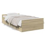 Casa si Gradina - Mobilier - Paturi si accesorii - Paturi - Cadru de pat cu sertare stejar sonoma 90x200 cm lemn prelucrat - Infinity.ro
