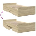 Casa si Gradina - Mobilier - Paturi si accesorii - Paturi - Cadru de pat cu sertare stejar sonoma 90x200 cm lemn prelucrat - Infinity.ro