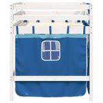 Casa si Gradina - Mobilier - Paturi si accesorii - Paturi - Pat etajat de copii cu perdele, bla, 90x190 cm, lemn masiv pin - Infinity.ro