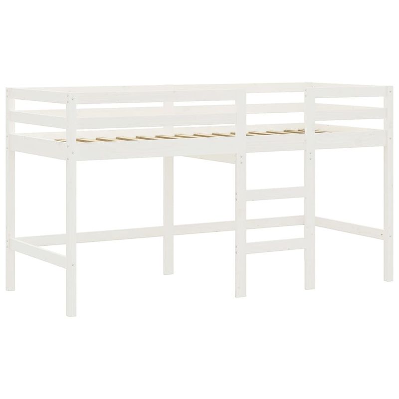 Casa si Gradina - Mobilier - Paturi si accesorii - Paturi - Pat etajat de copii cu perdele, bla, 90x190 cm, lemn masiv pin - Infinity.ro