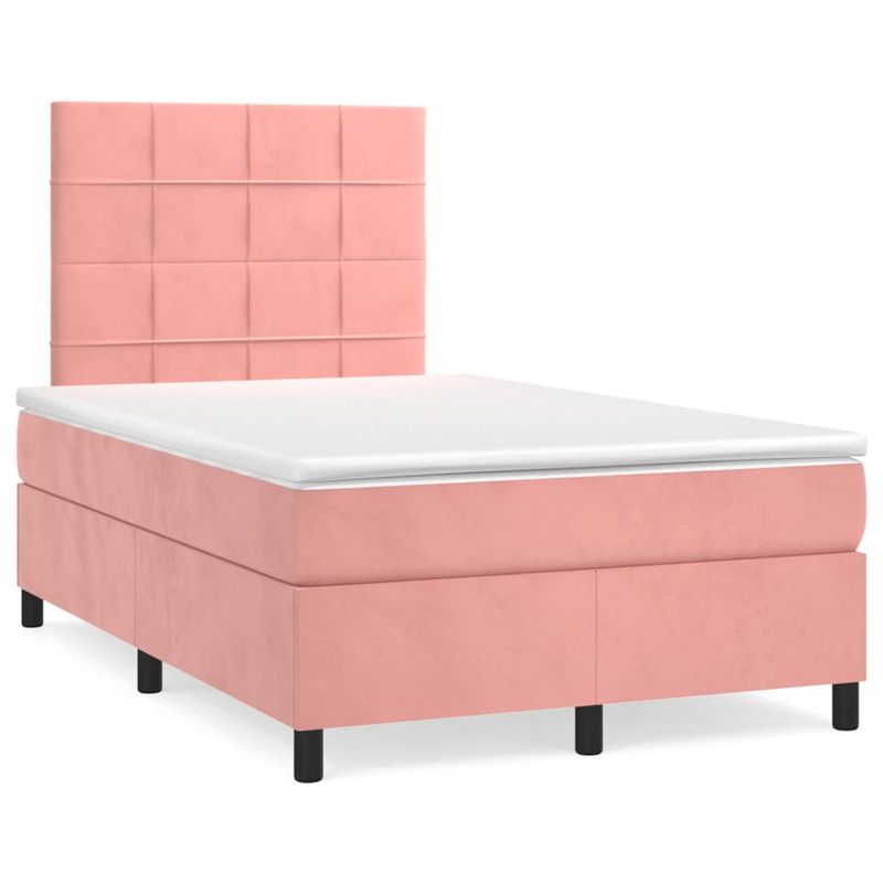Casa si Gradina - Mobilier - Paturi si accesorii - Paturi - Pat box spring cu saltea, negru, 120x190 cm, catifea - Infinity.ro
