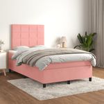 Casa si Gradina - Mobilier - Paturi si accesorii - Paturi - Pat box spring cu saltea, negru, 120x190 cm, catifea - Infinity.ro