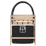 Casa si Gradina - Mobilier - Paturi si accesorii - Paturi - Pat etajat de copii cu tunel alb/negru 90x190 cm lemn masiv pin - Infinity.ro