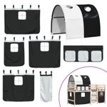 Casa si Gradina - Mobilier - Paturi si accesorii - Paturi - Pat etajat de copii cu tunel alb/negru 90x190 cm lemn masiv pin - Infinity.ro