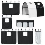 Casa si Gradina - Mobilier - Paturi si accesorii - Paturi - Pat etajat de copii cu tunel alb/negru 90x190 cm lemn masiv pin - Infinity.ro